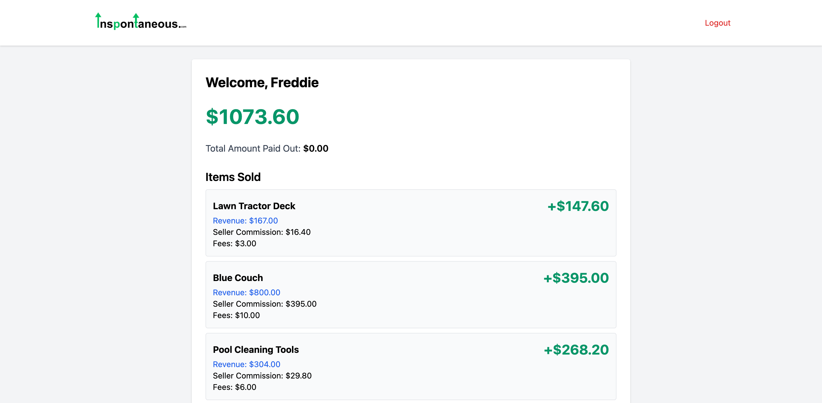 Client Dashboard Screenshot